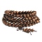 108 Beads Prayer Mala Bracelet, Wood Round Beaded Wrap Bracelet Necklaces for Ramadan & Eid Mubarak, Sienna, 35-3/8 inch(90cm)