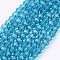 Glass Beads Strands, Faceted(32 Facets), Round, Steel Blue, 4mm, Hole: 1mm, about 87~93pcs/strand, 32~33cm