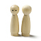 Unfinished Wooden Peg Dolls Display Decorations, for Painting Craft Art Projects, Beige, 21.5x71mm