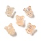 UV Plating Rainbow Iridescent Acrylic Beads, Baby Girl with Bear Clothes, Dark Orange, 17.5x16.5x14mm, Hole: 3.5mm