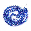 Electroplate Transparent Glass Beads Strands X-EGLA-T019-06H-2
