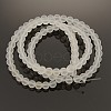 Frosted Transparent Round Glass Beads Strands FGLA-P002-4mm-03-1