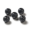 Halloween Printed Spider Webs Colored Wood European Beads WOOD-K007-04C-2