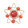 Natural Carnelian Copper Wire Wrapped Pendants PALLOY-TA00368-02-1