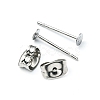 100Pcs 304 Stainless Steel Stud Earring Findings STAS-YW0001-43G-3