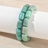 Column Natural Amazonite Beads Stretch Bracelets for Women Men BJEW-A148-01A-17-1