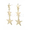 Triple Star Long Dangle Stud Earrings EJEW-N100-002-NR-1
