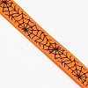 Halloween Ornaments Spider Web Pattern Printed Grosgrain Ribbons SRIB-L005-9mm-03-2