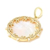 Brass Micro Pave Clear Cubic Zirconia & Natural White Shell Pendants CU-CBA6938-09G-01-2