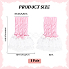 Bowknot Cotton Womens Knitting Floral Lace Wrist Cuffs For Wedding Party AJEW-WH20060-34A-2