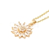Brass Micro Pave Cubic Zirconia Pendant Necklaces for Women NJEW-E106-13KCG-2