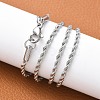 Tarnish Resistant 304 Stainless Steel Rope Chain Necklaces STAS-M174-008P-A-4