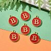 Golden Plated Alloy Enamel Charms X-ENAM-S118-03B-5