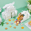 Gold Stamping For You White Paper Candy Boxes with Ribbon CON-WH0043-302C-4
