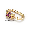 Brass Micro Pave Cubic Zirconia Screw Carabiner Lock Charms ZIRC-G156-11G-3