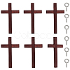 6Pcs Wooden Cross Wall Decoration AJEW-GO0002-23A-1