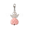 Angel Plastic Pearl & Acrylic Pendant Decorations HJEW-JM03466-4