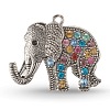 Tibetan Style Alloy Rhinestone Big Pendants ALRI-L048-37AS-1