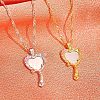 Heart Magic Mirror Alloy Pendant Necklaces for Women WH-WGD9B28-01-5