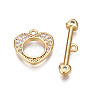 Brass Micro Pave Clear Cubic Zirconia Toggle Clasps KK-Q278-005-NF-3