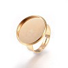 Ion Plating(IP) Adjustable 201 Stainless Steel Finger Rings Components STAS-G187-01G-18mm-2