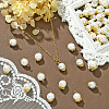 50Pcs 5 Styles Grade A Rainbow Plated Shell Pearl Round Charms FIND-CJ0001-48-6
