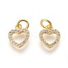 Brass Micro Pave Cubic Zirconia Charms ZIRC-J021-03-RS-2