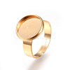 Ion Plating(IP) Adjustable 201 Stainless Steel Finger Rings Components STAS-G187-01G-12mm-2