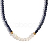 Fashion Natural Freshwater Pearl & Faceted Rondelle Glass Beaded Necklaces for Women AX4759-7-1