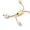 Shell Pearl Beaded Slider Bracelet with Brass Snake Chain X-BJEW-B066-01B-01-4