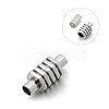 Tarnish Resistant Smooth 304 Stainless Steel Tube Magnetic Clasps with Glue-in Ends STAS-E089-38A-1