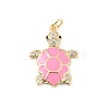 Rack Plating Brass Micro Pave Cubic Zirconia Pendants KK-C021-01G-05-1