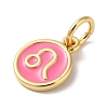 Real 18K Gold Plated Brass Enamel Charms KK-L216-001G-H04-2
