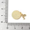 Brass Pave Natural White Shell Pendants KK-S522-12G-3
