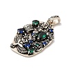 Rack Plating Brass Micro Pave Cubic Zirconia with Sea shell Pendants KK-Q795-15C-AS-2