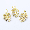 Brass Micro Pave Cubic Zirconia Charms KK-P133-04G-NR-1
