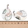 Natural Abalone Shell & Black Lip Shell & Pink Shell Pendants SSHEL-B003-06P-05-3