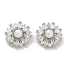 Rack Plating Brass Micro Pave Cubic Zirconia Buttons KK-K293-09P-01-1