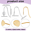 24Pcs 2 Colors 304 Stainless Steel Earring Hooks STAS-UN0063-73-3