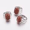 Natural & Synthetic Gemstone Wide Band Finger Rings RJEW-K224-A-3