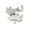 Brass Micro Pave Clear Cubic Zirconia Pendants KK-A299-17P-1
