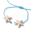 Starfish & Turtle Synthetic Turquoise(Dyed & Heated)  and Magnesite Braided Bead Bracelets BJEW-JB09818-02-3