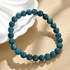 Natural Apatite Round Round Beaded Stretch Bracelets BJEW-G697-01A-6