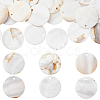32Pcs Flat Round/Disc Natural Freshwater Shell Pendants SHEL-SC0001-98B-1