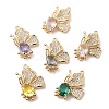 Brass with K9 Glass & Rhinestone Pendants KK-C024-46KCG-1