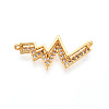 Brass Micro Pave Cubic Zirconia Pendants KK-N263-35G-1