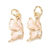 Brass Micro Pave Clear Cubic Zirconia with Enamel Charms CU-K002-50G-M-2