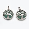 Natural Green Aventurine Pendants G-E449-C04-1