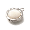 Brass Pave Natural White Shell Pendants KK-B127-10P-2