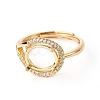 Adjustable Brass Solitaire Ring Settings KK-L193-02G-2